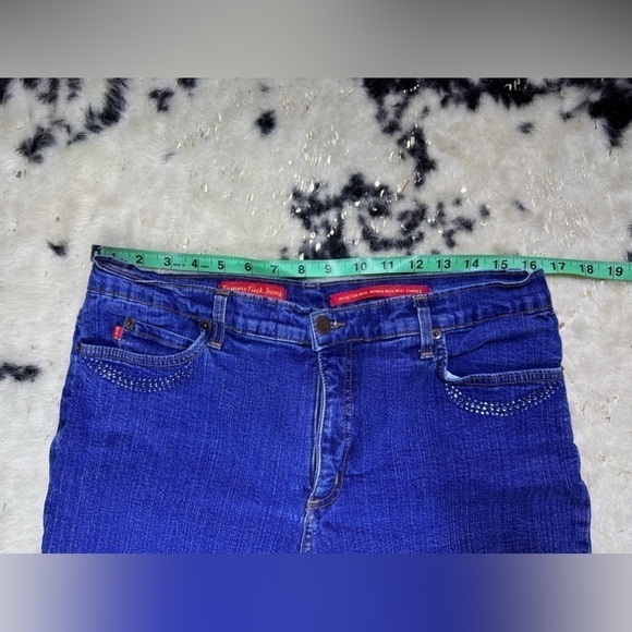 NYDJ Vintage Dark Wash High Rise Straight Leg Tummy Tuck Denim Jeans Size 16 - Picture 2 of 10